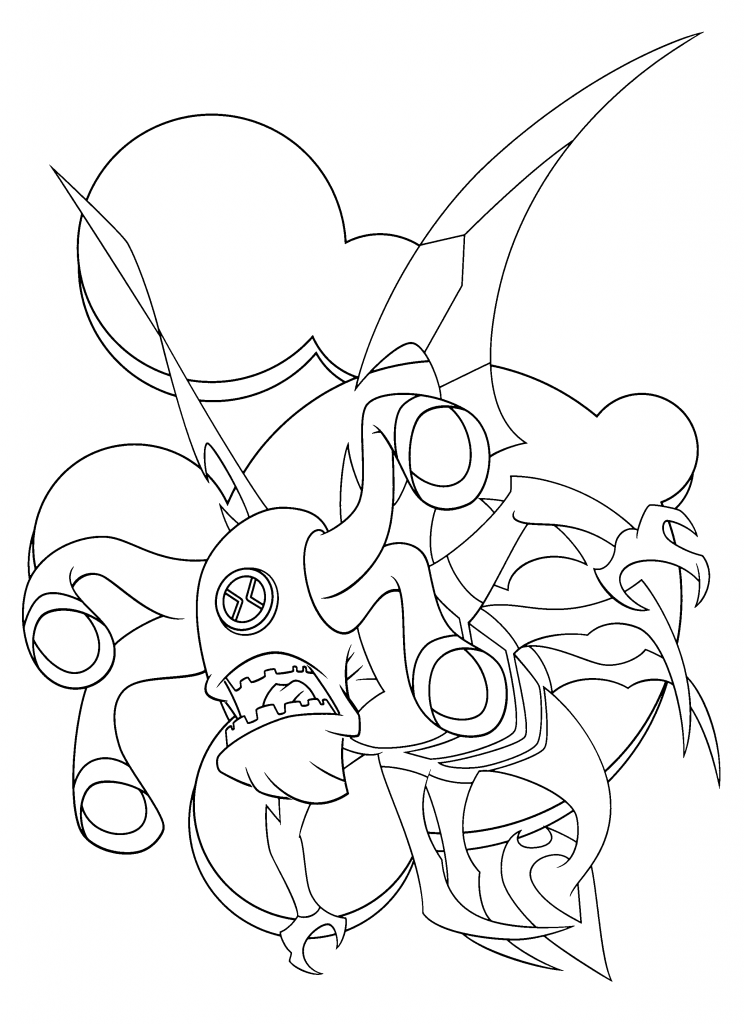 Desenho de Ben 10 para colorir e imprimir: número 13