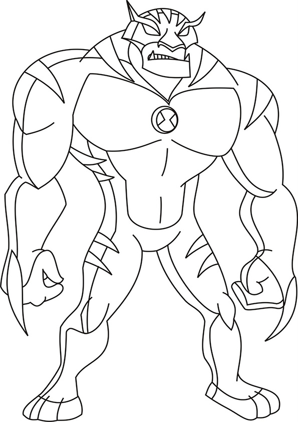 Desenho de Ben 10 para colorir e imprimir: número 15