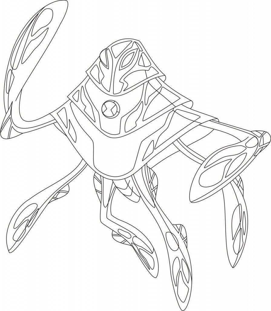 Desenho de Ben 10 para colorir e imprimir: número 18