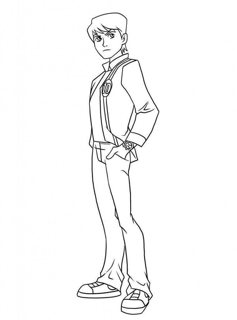 Desenho de Ben 10 para colorir e imprimir: número 22