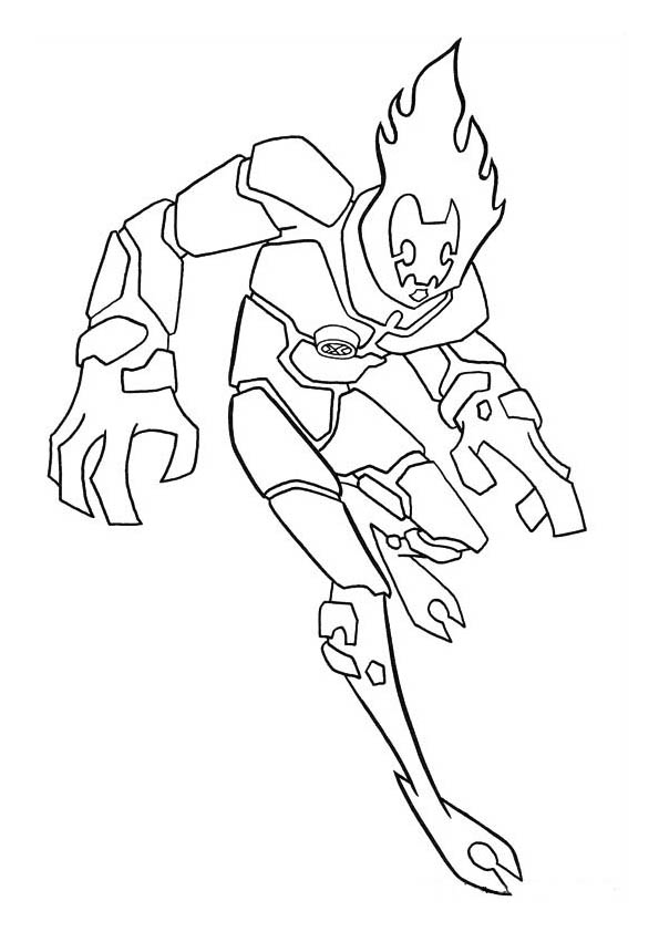 Desenho de Ben 10 para colorir e imprimir: número 24