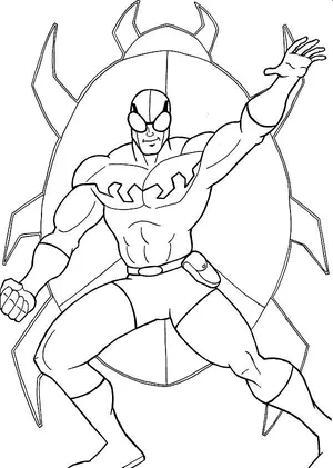 Desenho de Besouro Azul para colorir e imprimir: número 4