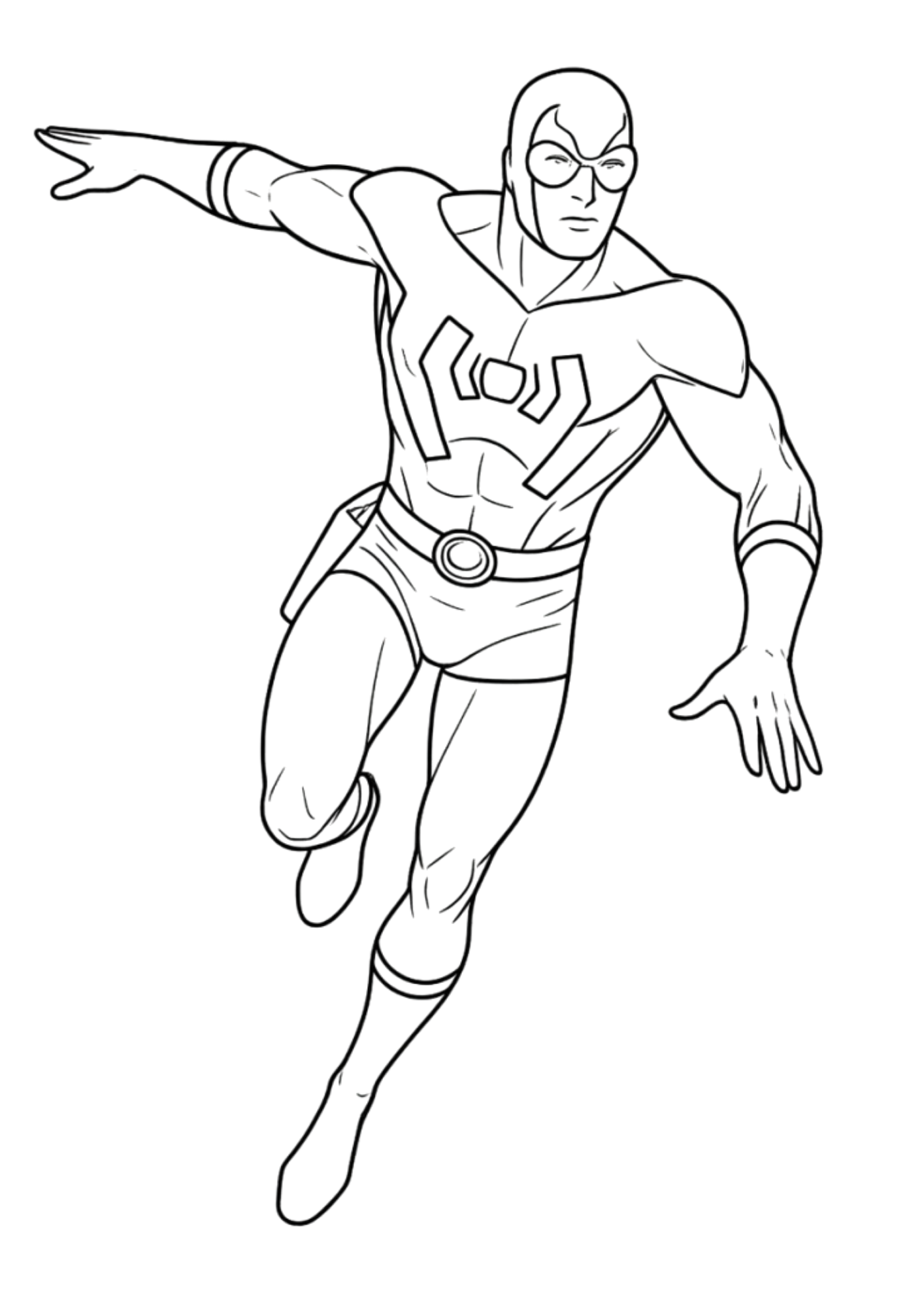 Desenho de Besouro Azul para colorir e imprimir: número 9