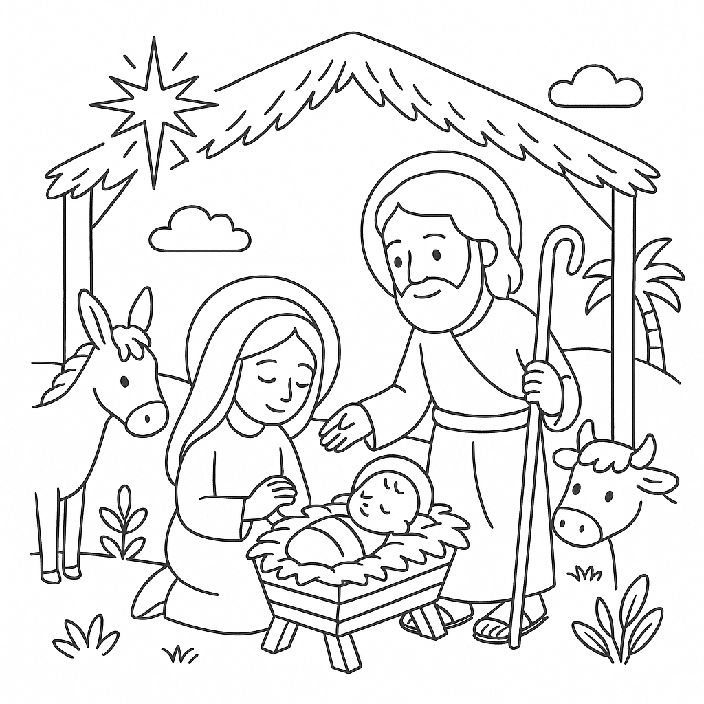 Desenho de Biblicos para colorir e imprimir: número 4