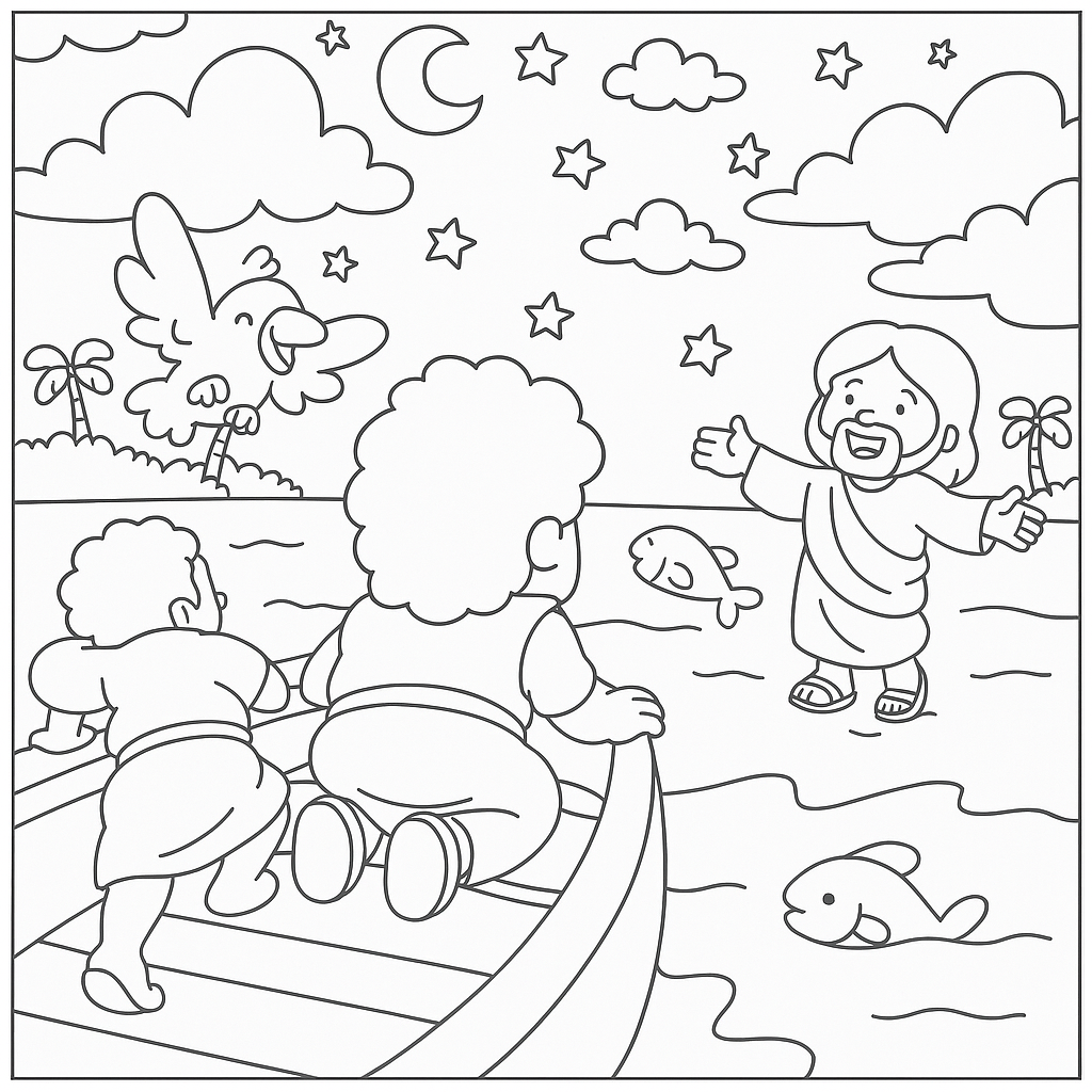 Desenho de Biblicos para colorir e imprimir: número 9