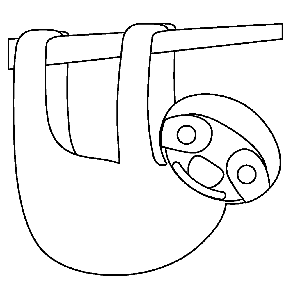 Desenho de Bicho Preguiça para colorir e imprimir: número 1