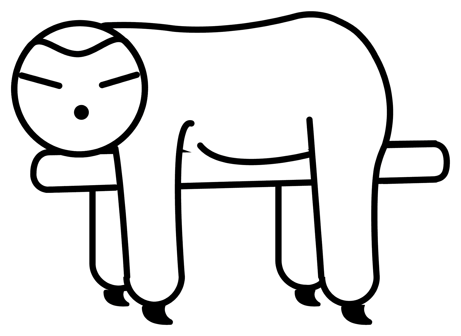 Desenho de Bicho Preguiça para colorir e imprimir: número 6