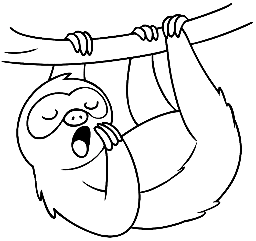 Desenho de Bicho Preguiça para colorir e imprimir: número 7