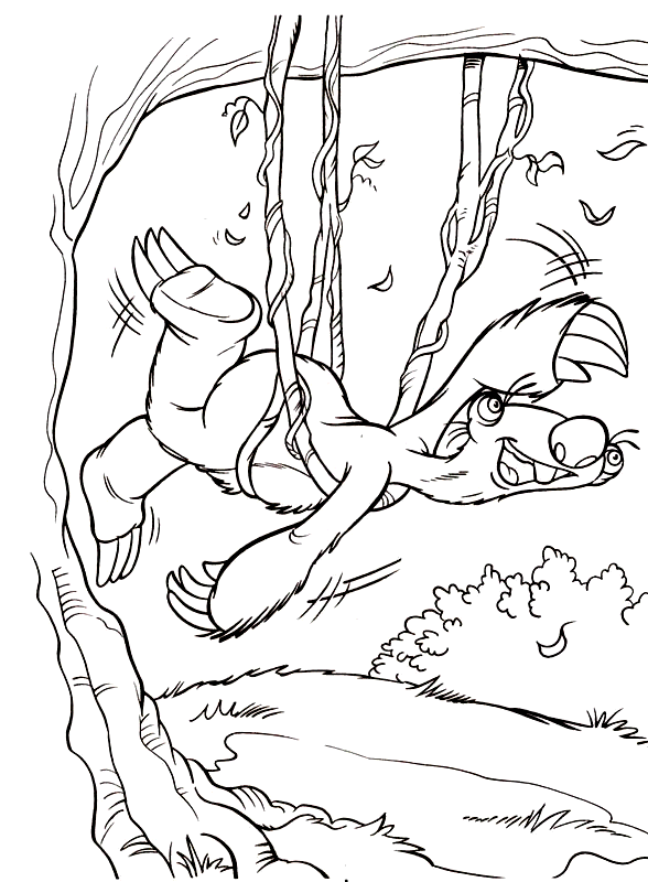 Desenho de Bicho Preguiça para colorir e imprimir: número 9