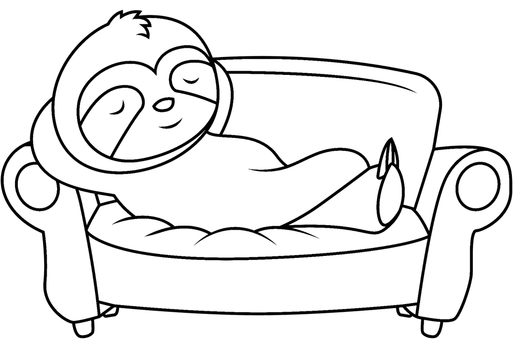 Desenho de Bicho Preguiça para colorir e imprimir: número 14