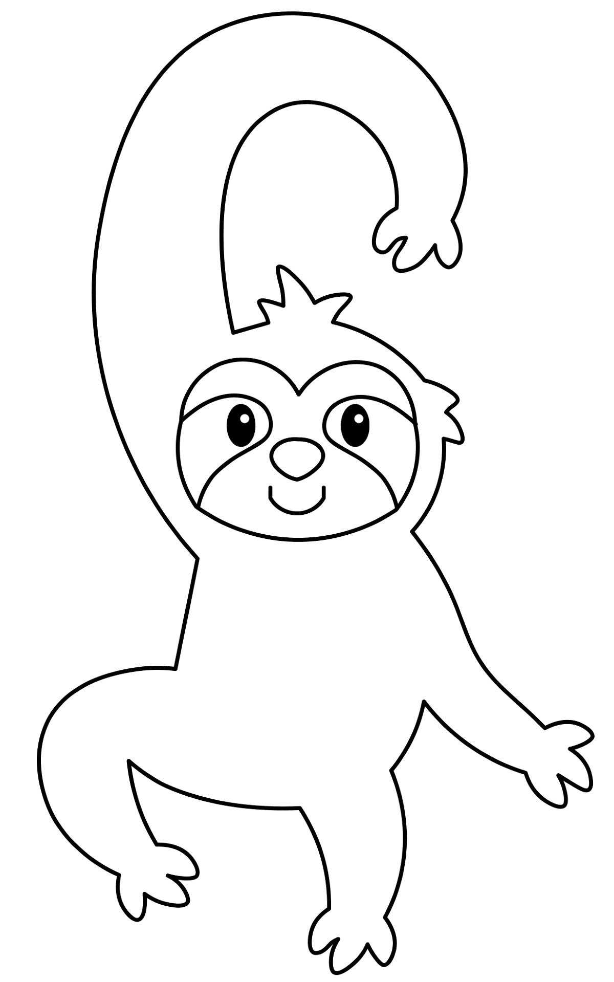 Desenho de Bicho Preguiça para colorir e imprimir: número 25