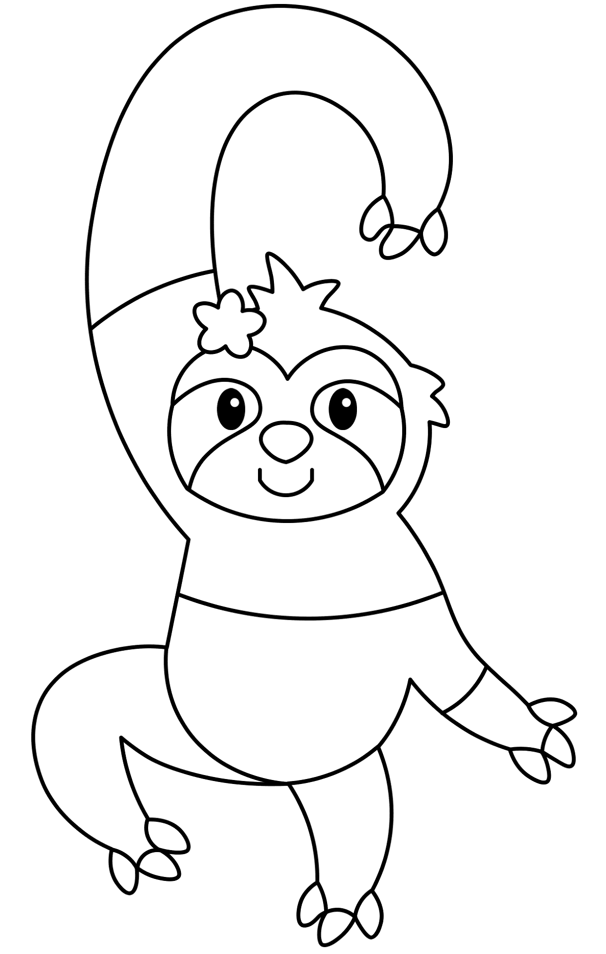 Desenho de Bicho Preguiça para colorir e imprimir: número 26