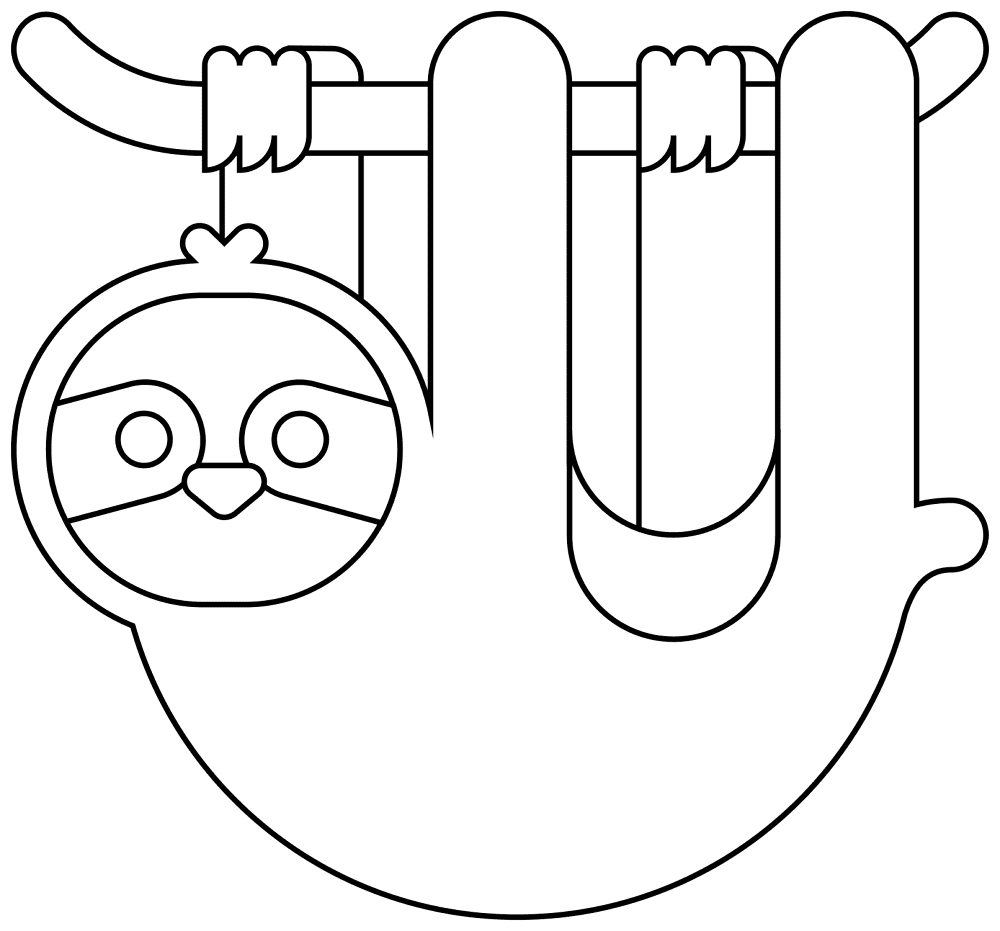 Desenho de Bicho Preguiça para colorir e imprimir: número 29