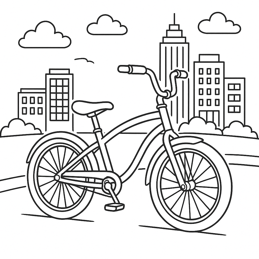 Desenho de Bicicleta para colorir e imprimir: número 2