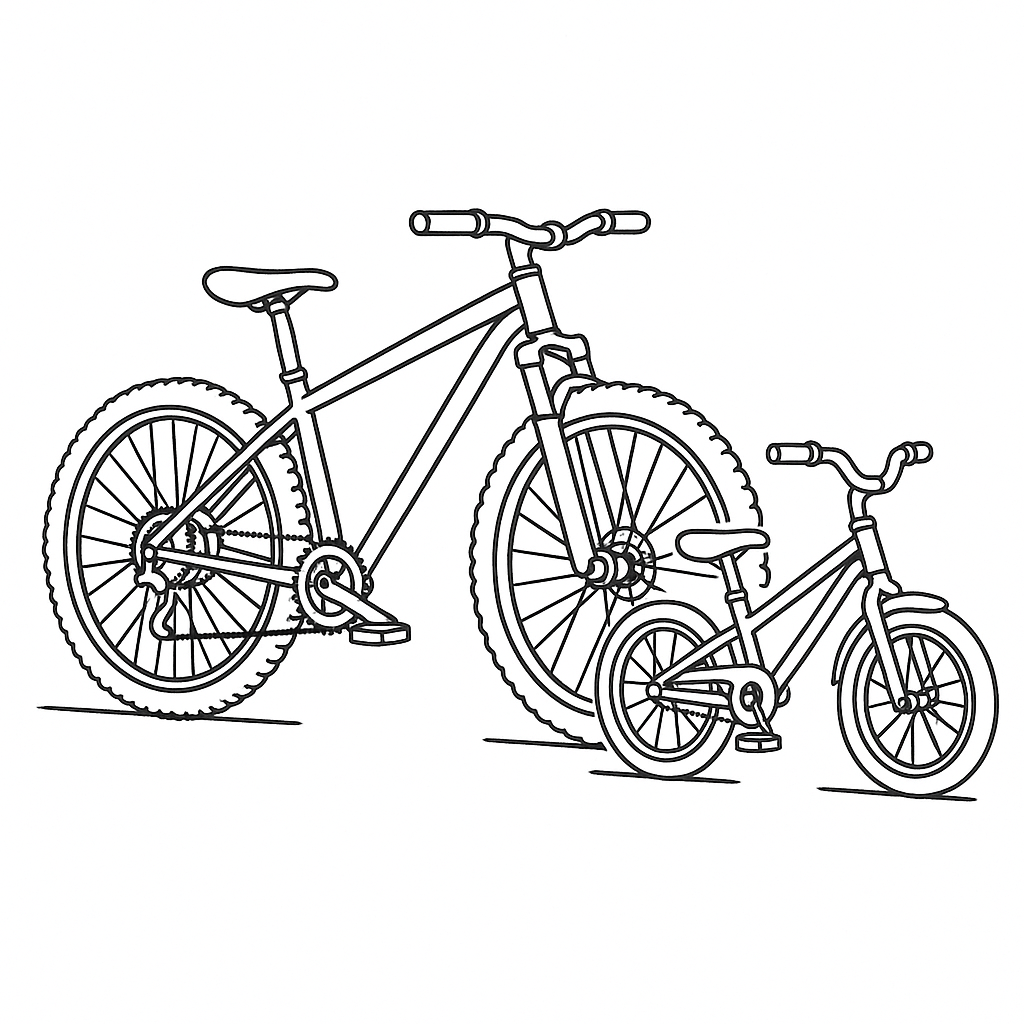 Desenho de Bicicleta para colorir e imprimir: número 3