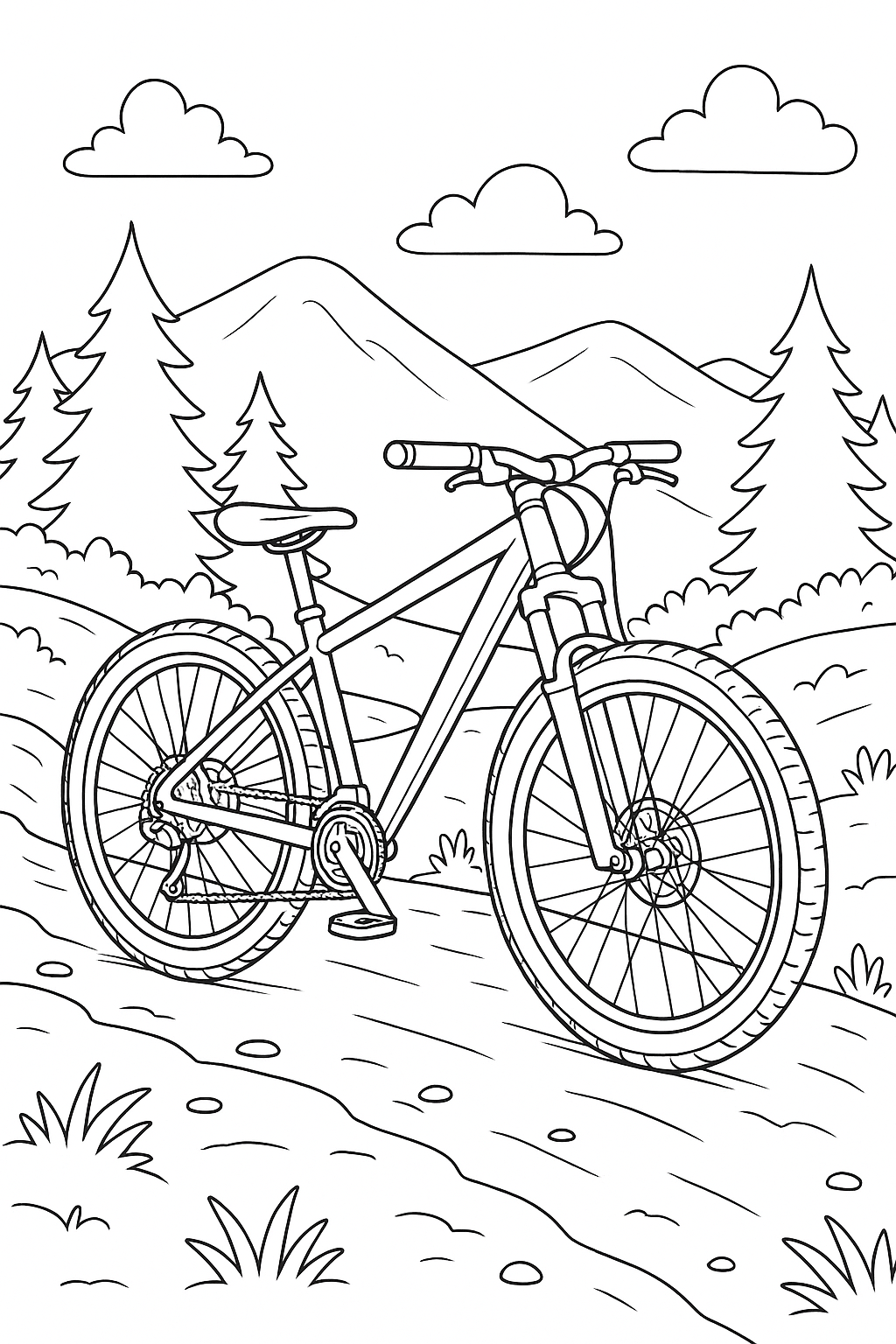Desenho de Bicicleta para colorir e imprimir: número 6