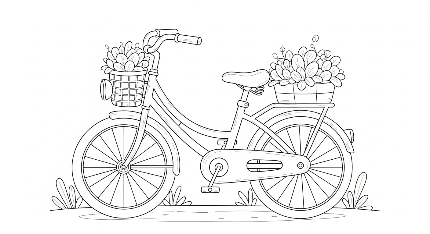 Desenho de Bicicleta para colorir e imprimir: número 8