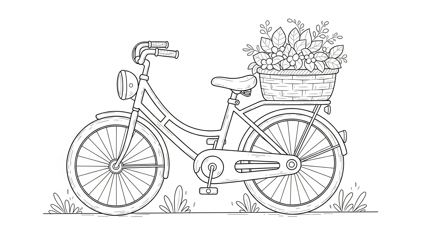 Desenho de Bicicleta para colorir e imprimir: número 10