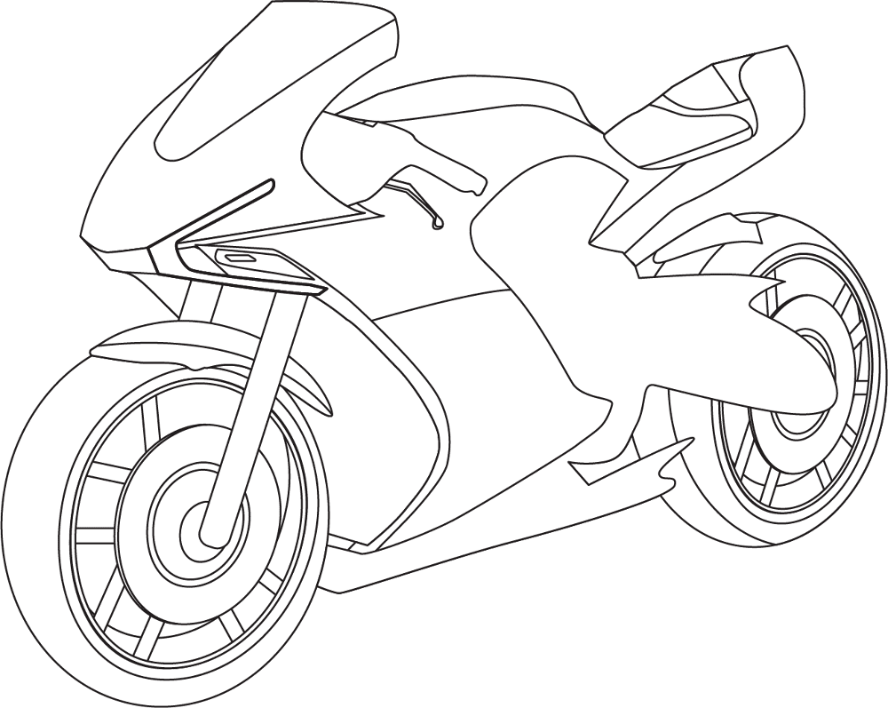 Desenho de Bicicleta para colorir e imprimir: número 13