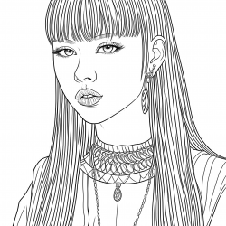 Desenho de Blackpink para colorir e imprimir: número 2