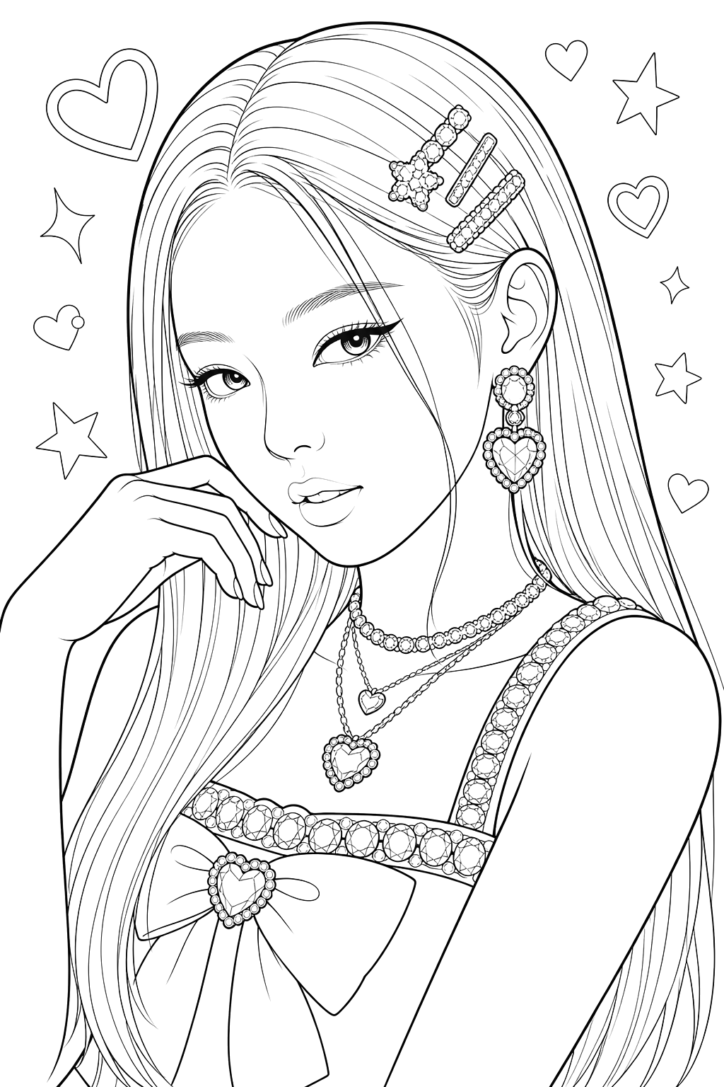 Desenho de Blackpink para colorir e imprimir: número 3