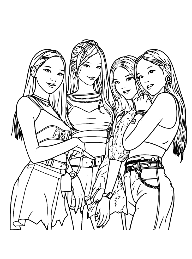 Desenho de Blackpink para colorir e imprimir: número 4
