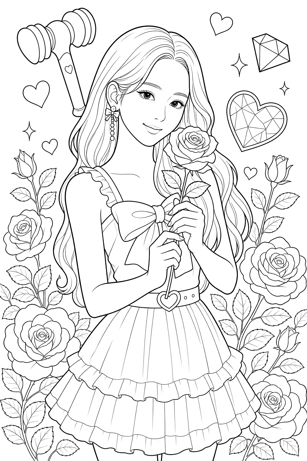 Desenho de Blackpink para colorir e imprimir: número 6