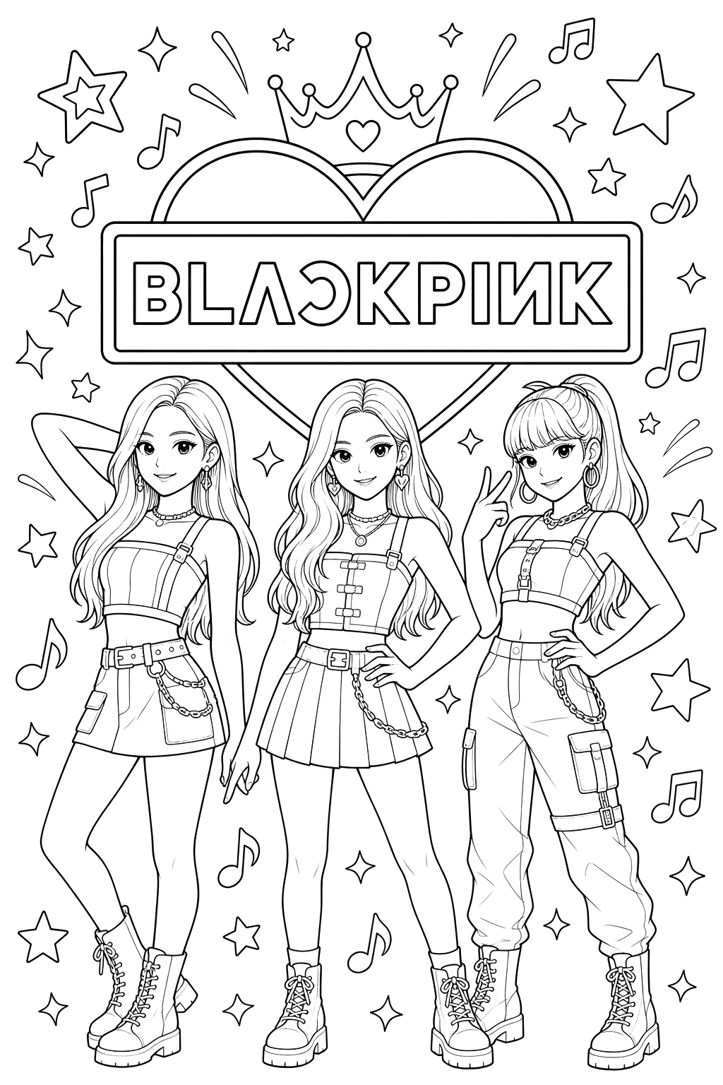 Desenho de Blackpink para colorir e imprimir: número 7