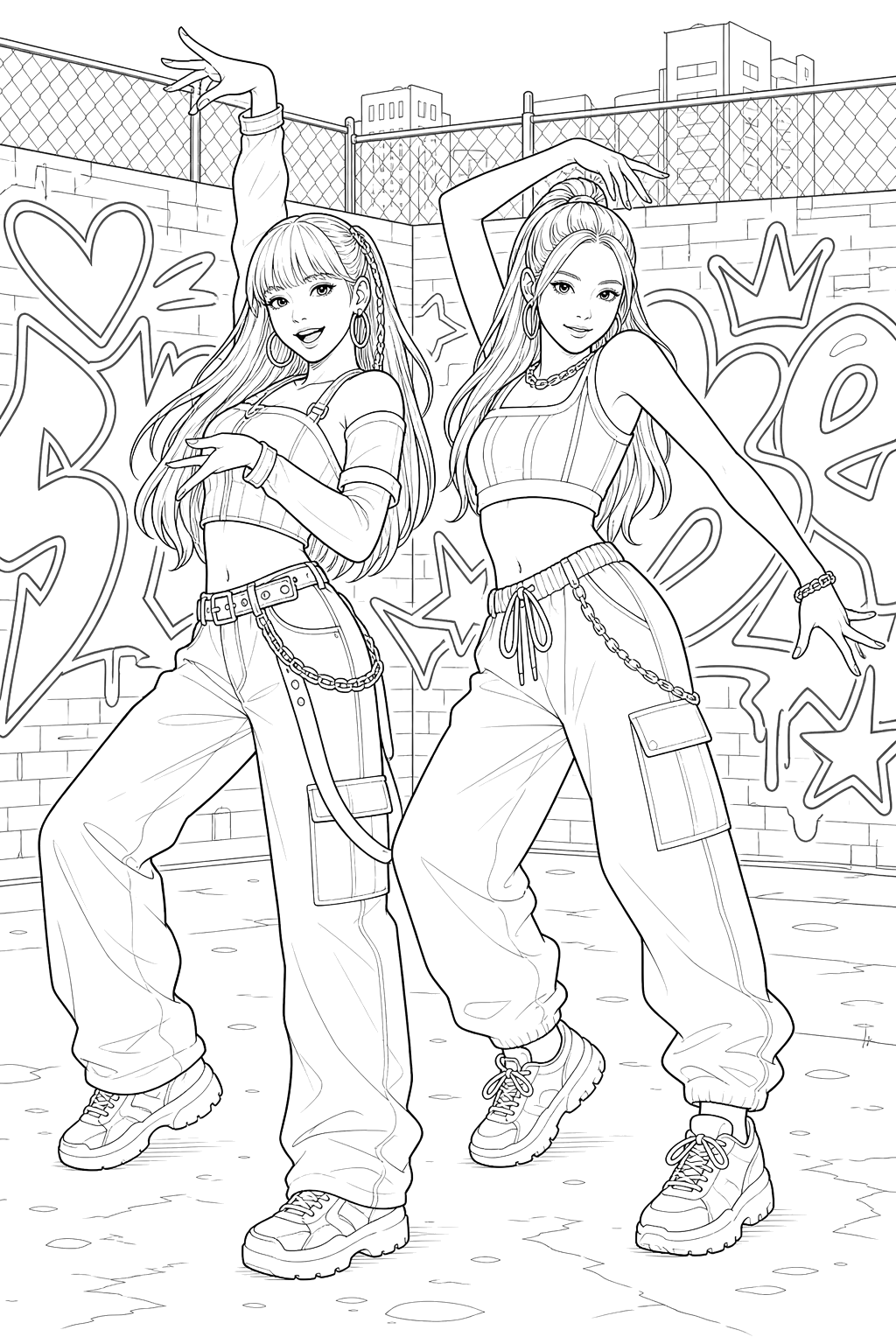 Desenho de Blackpink para colorir e imprimir: número 8