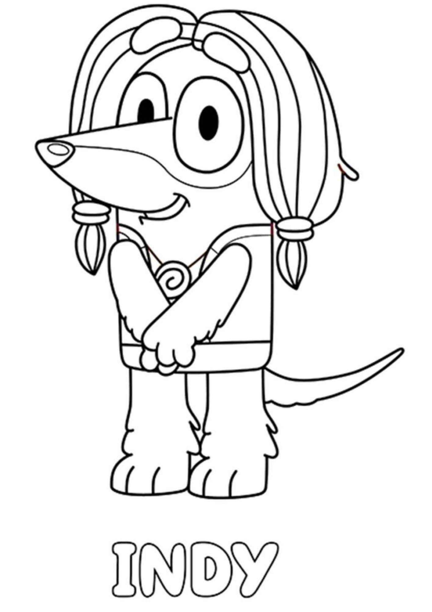 Desenho de Bluey para colorir e imprimir: número 2