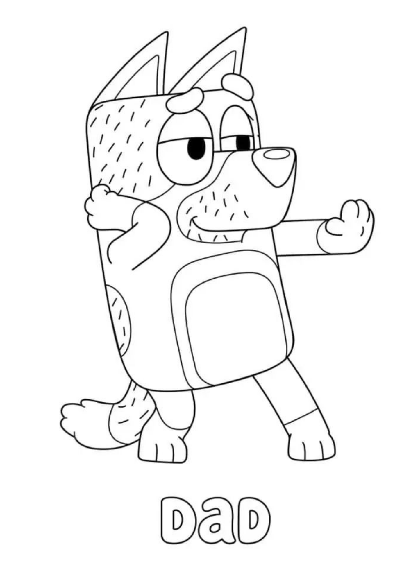 Desenho de Bluey para colorir e imprimir: número 7