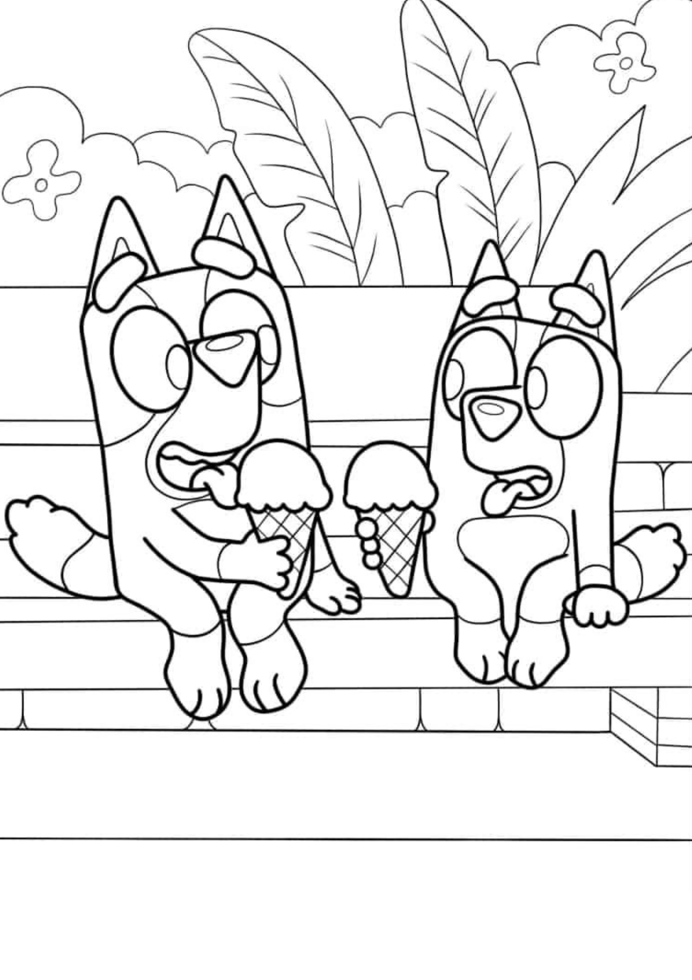 Desenho de Bluey para colorir e imprimir: número 8