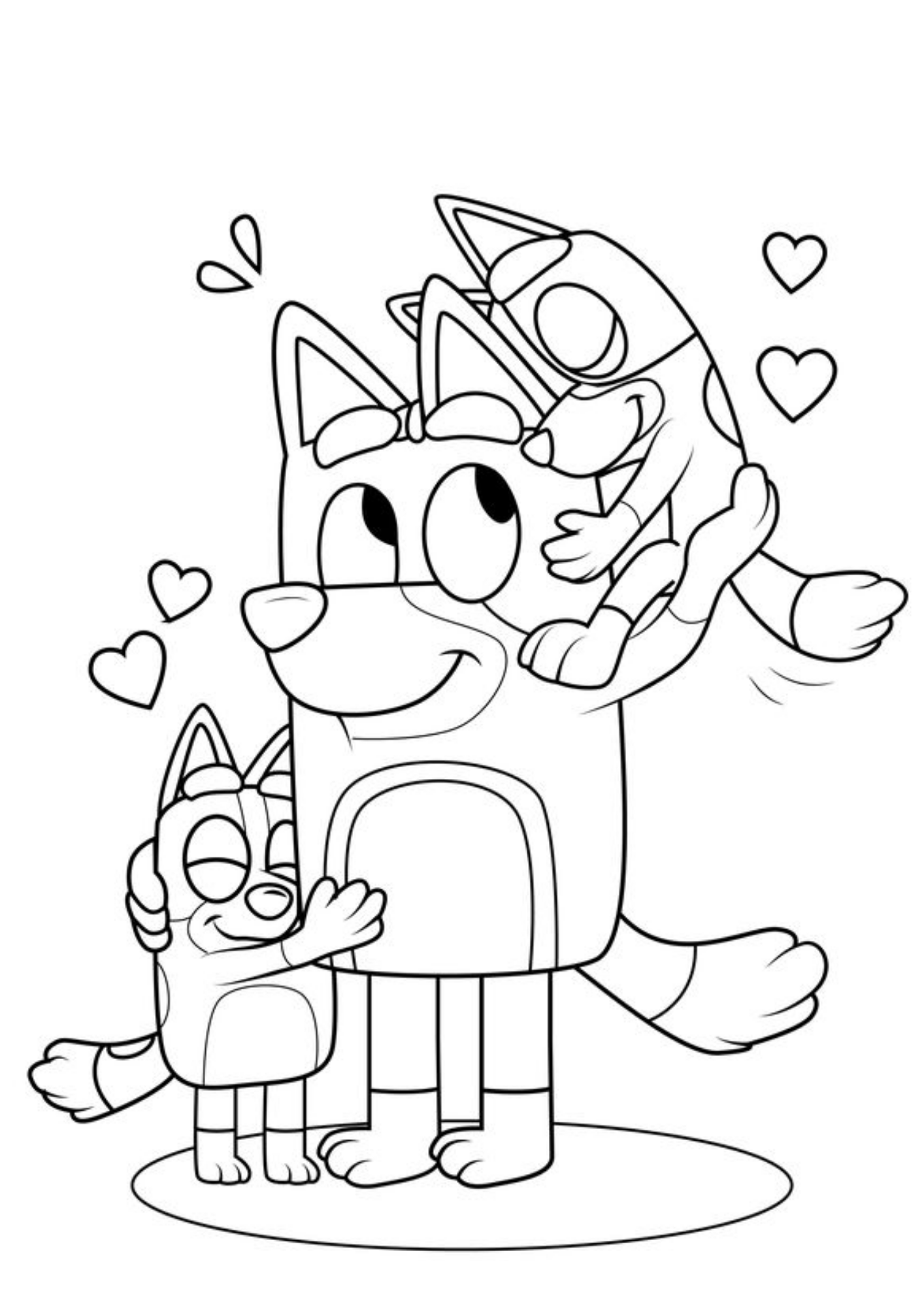 Desenho de Bluey para colorir e imprimir: número 10