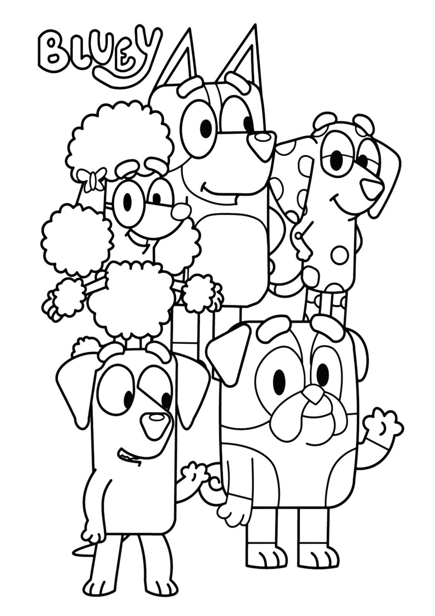 Desenho de Bluey para colorir e imprimir: número 12