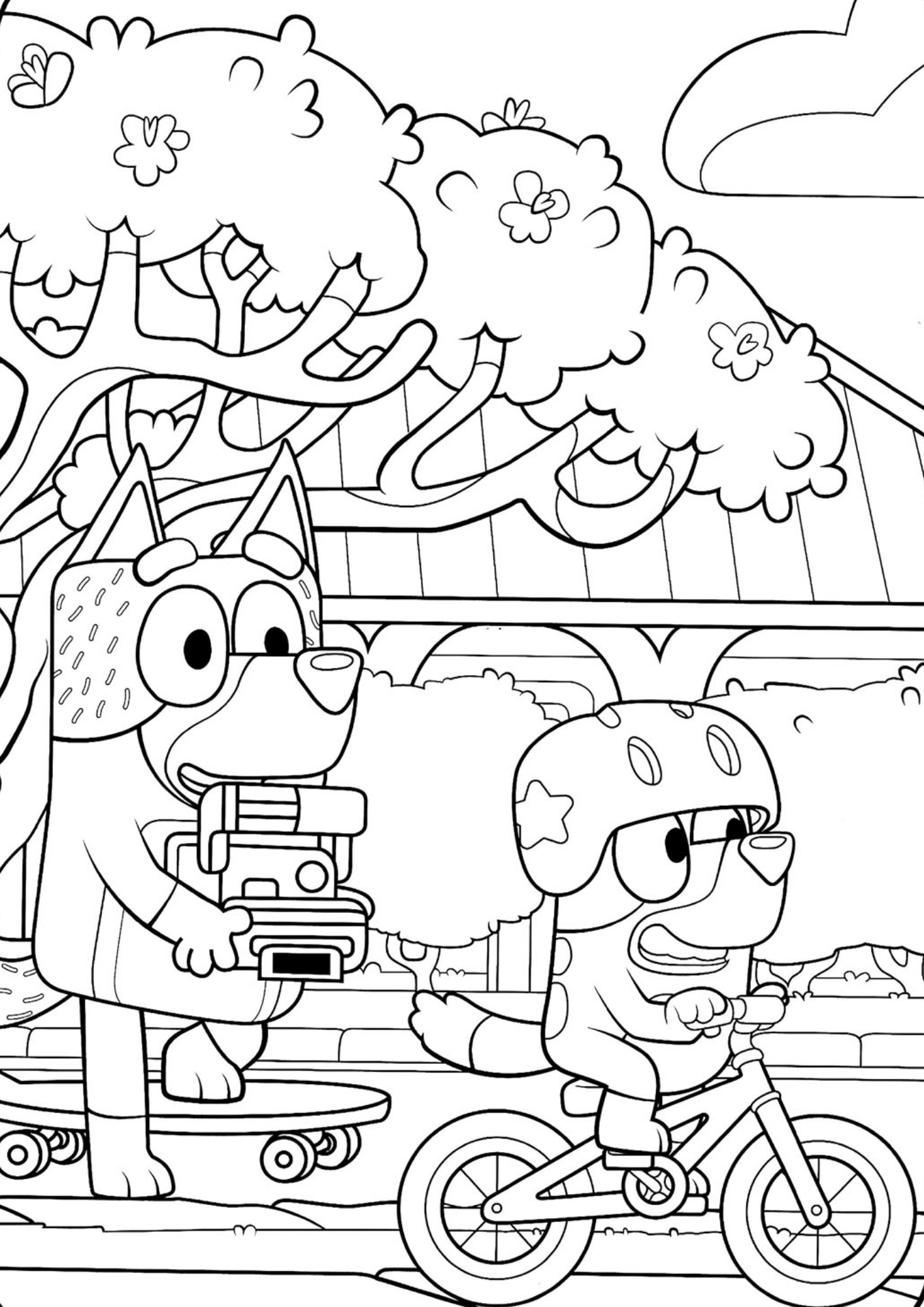 Desenho de Bluey para colorir e imprimir: número 13