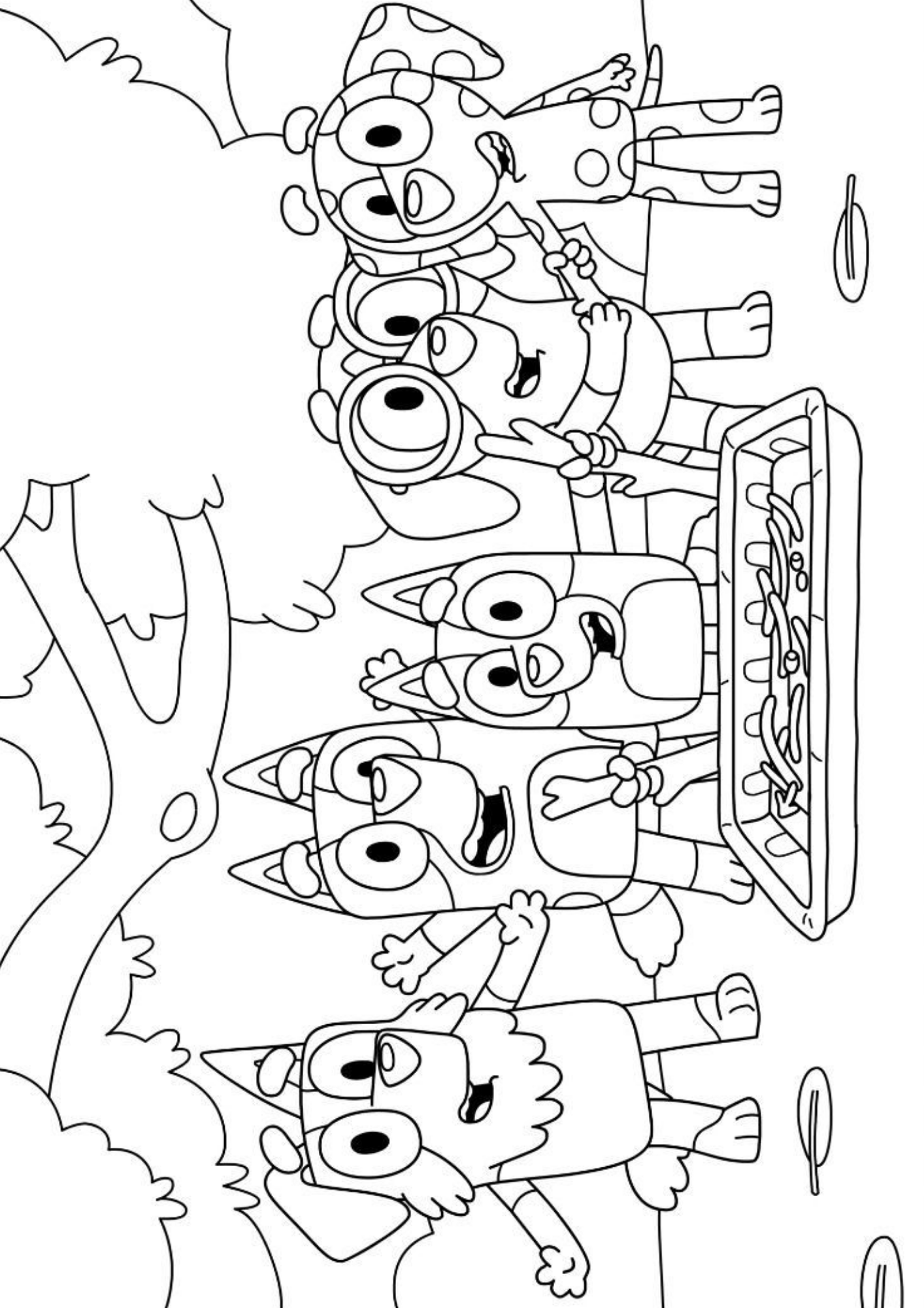 Desenho de Bluey para colorir e imprimir: número 14
