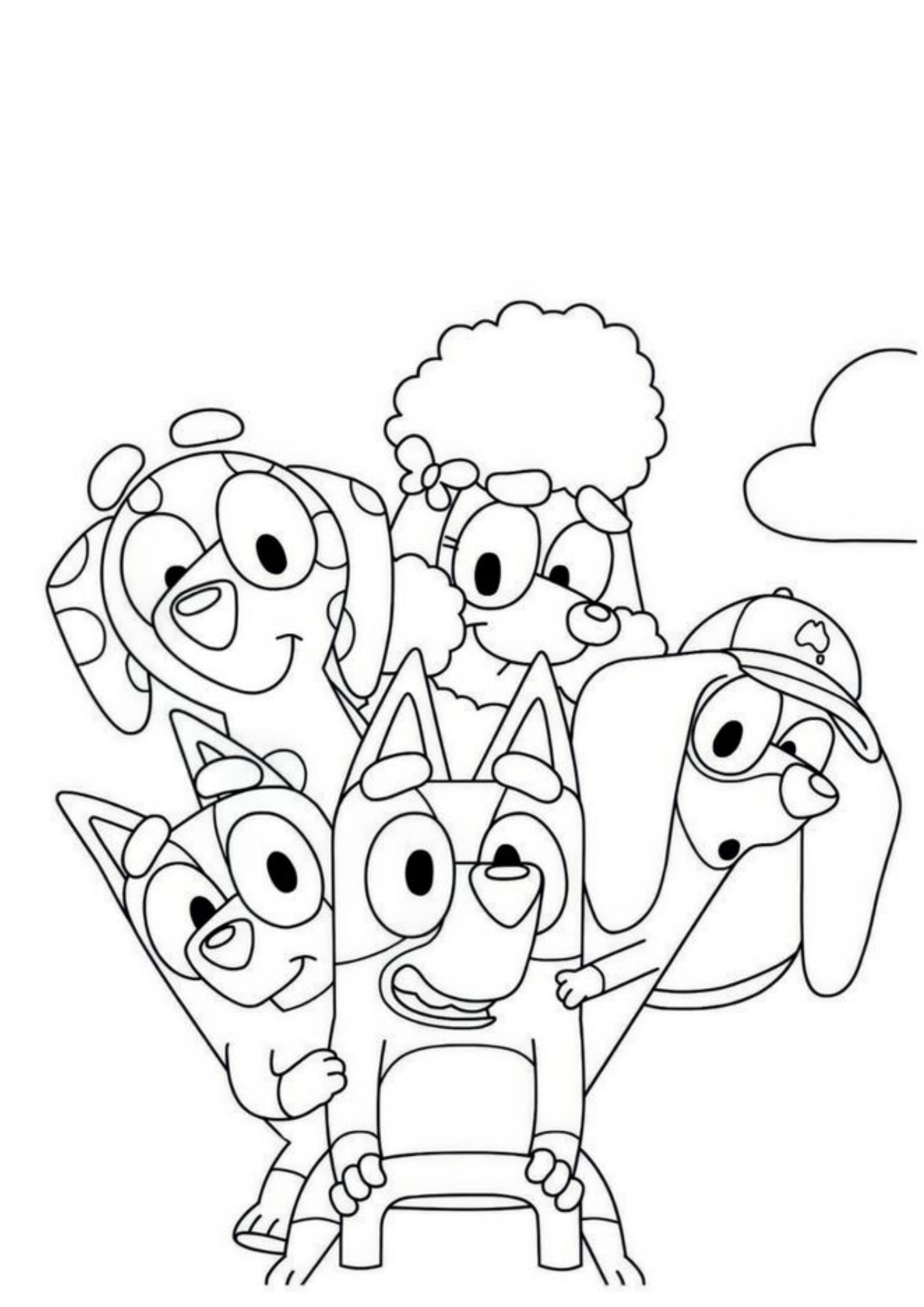 Desenho de Bluey para colorir e imprimir: número 15
