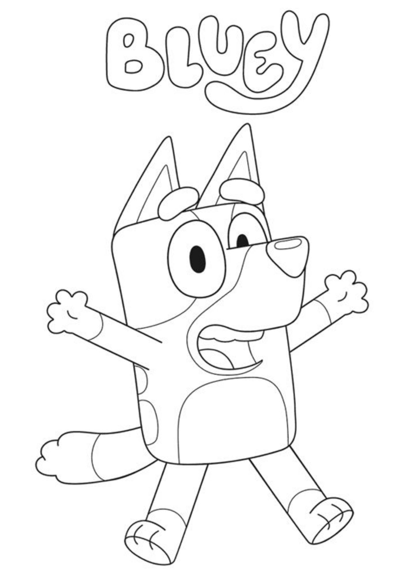 Desenho de Bluey para colorir e imprimir: número 17