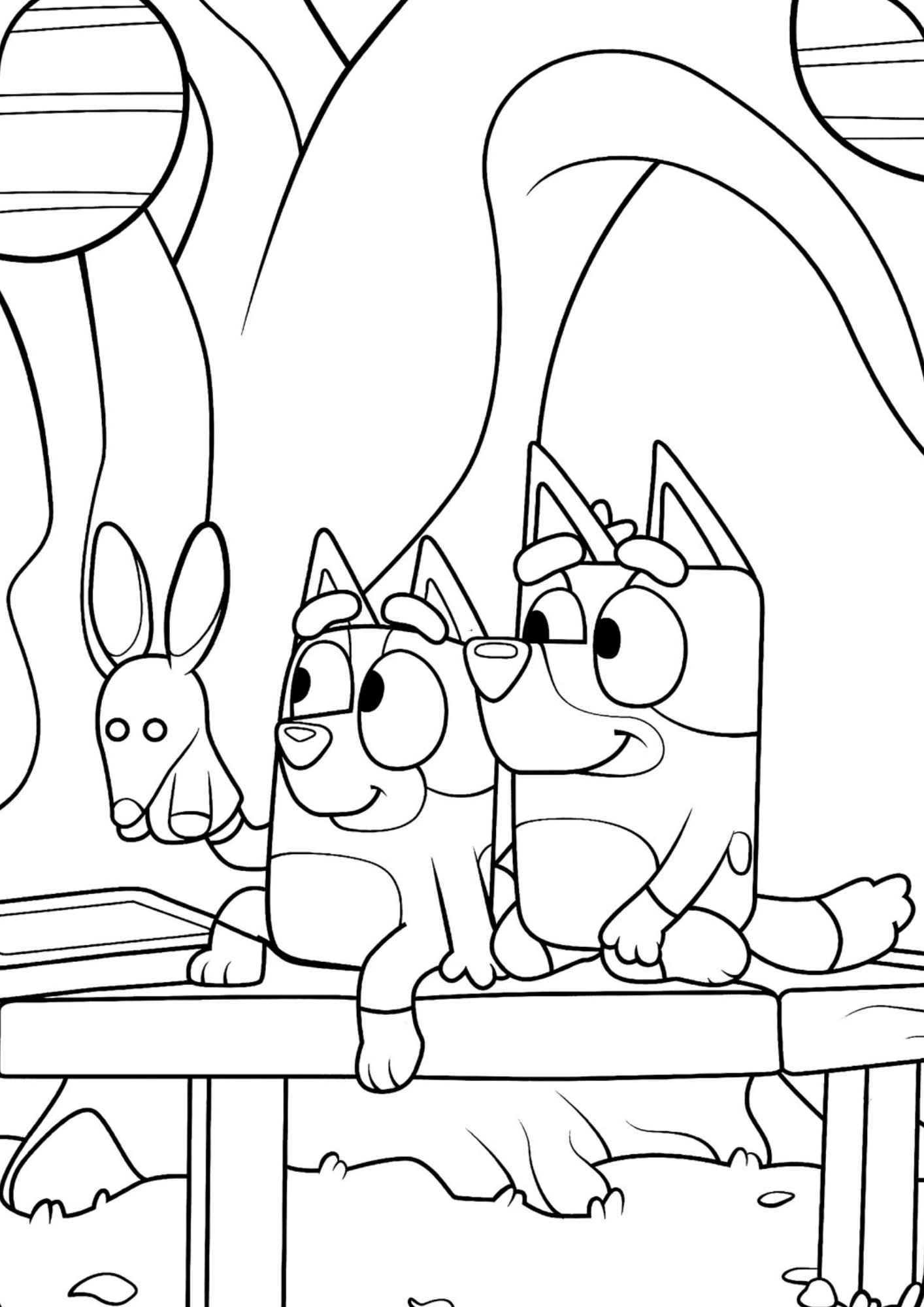 Desenho de Bluey para colorir e imprimir: número 18