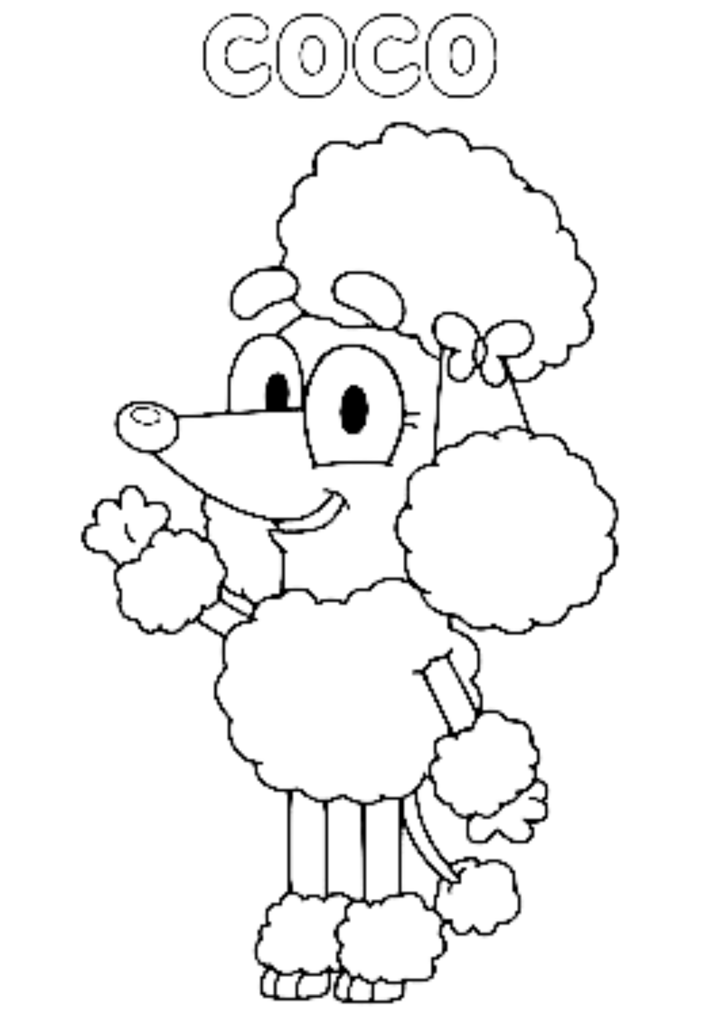 Desenho de Bluey para colorir e imprimir: número 22