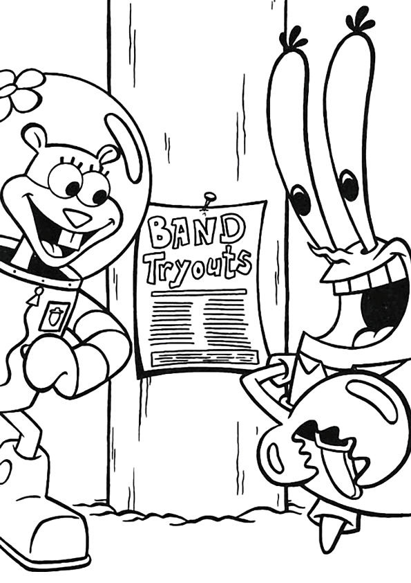 Desenho de Bob Esponja para colorir e imprimir: número 6