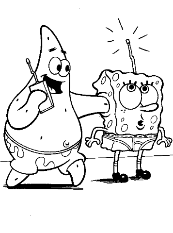 Desenho de Bob Esponja para colorir e imprimir: número 10