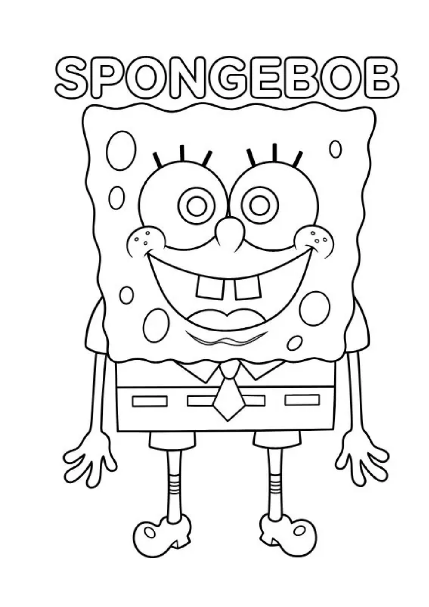 Desenho de Bob Esponja para colorir e imprimir: número 12