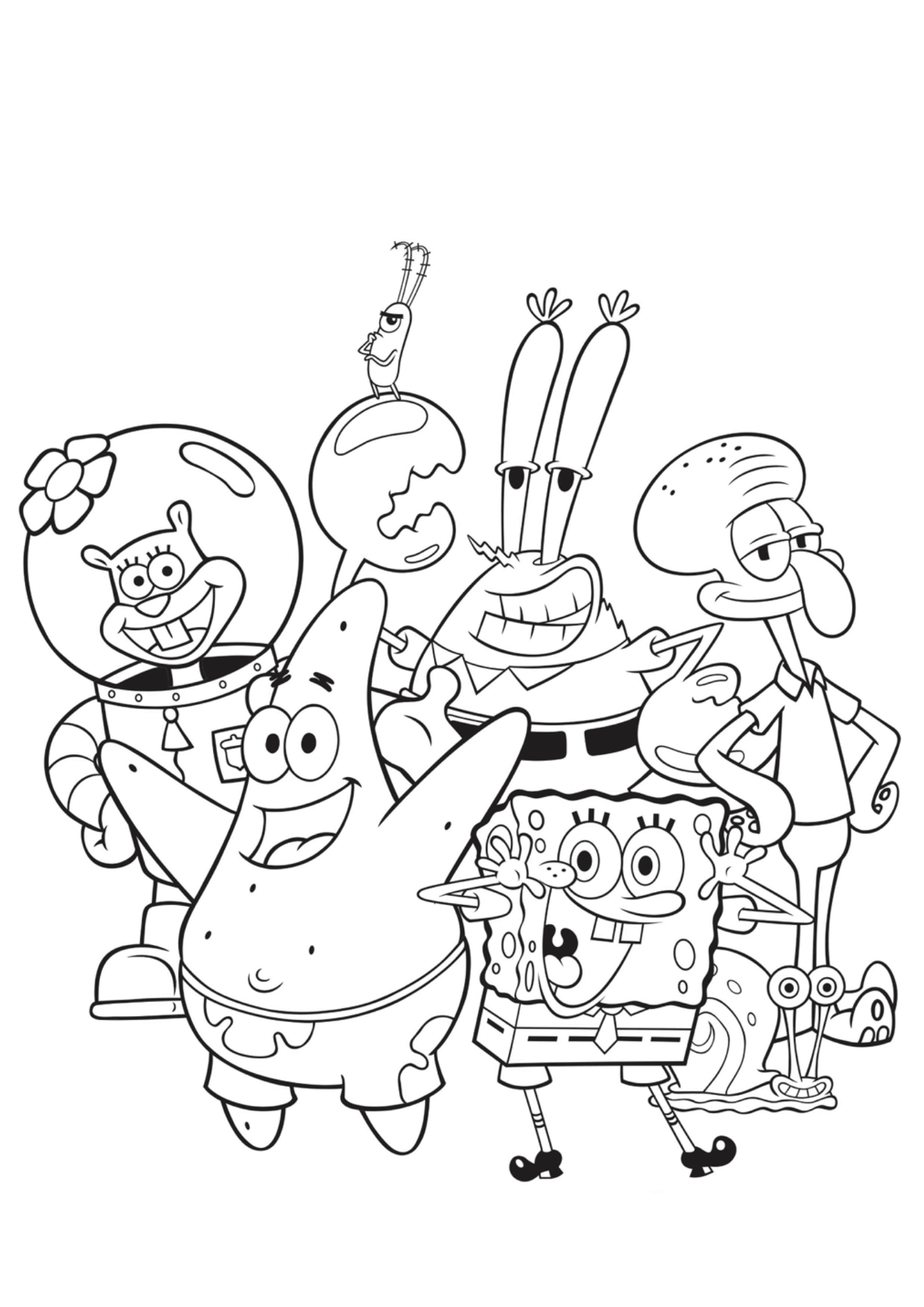 Desenho de Bob Esponja para colorir e imprimir: número 13