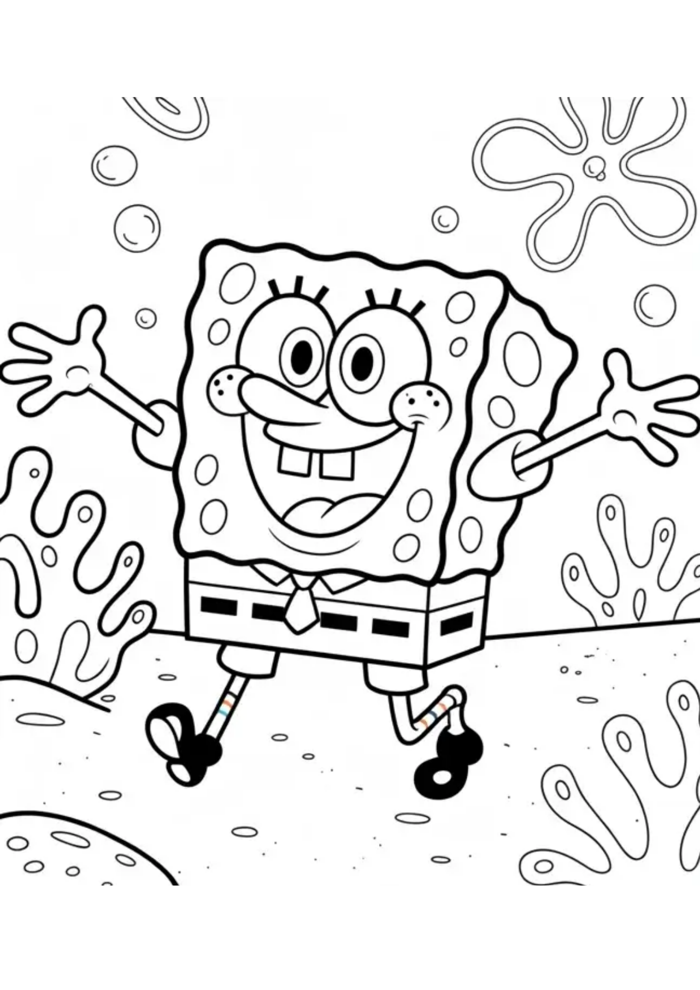 Desenho de Bob Esponja para colorir e imprimir: número 15