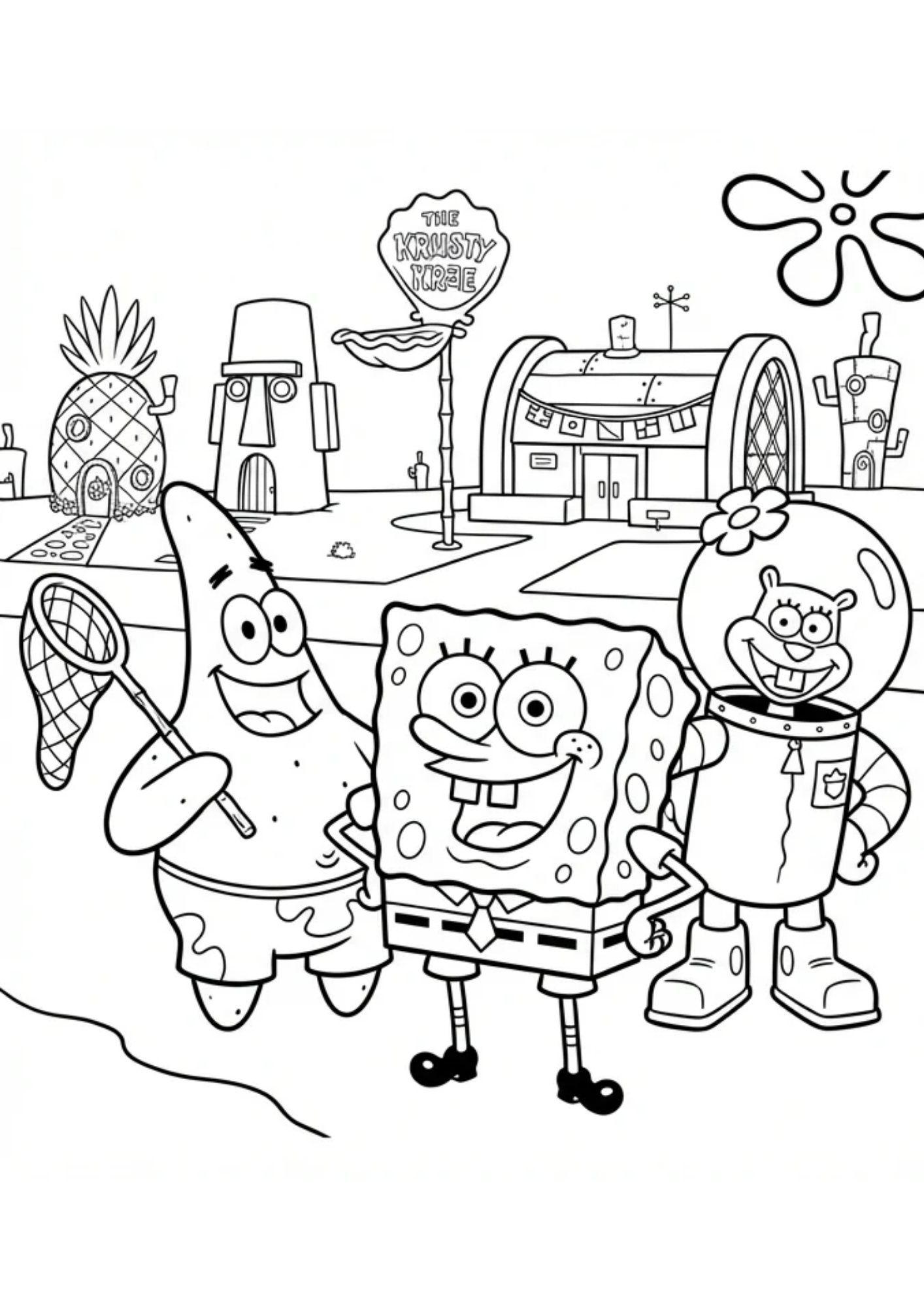 Desenho de Bob Esponja para colorir e imprimir: número 16