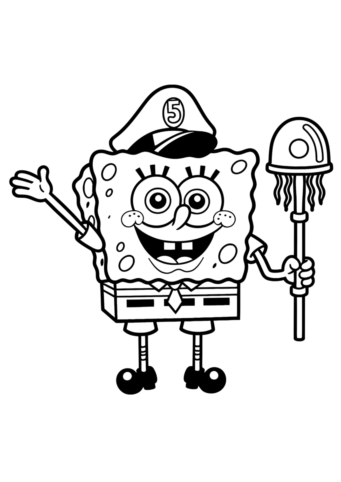 Desenho de Bob Esponja para colorir e imprimir: número 17