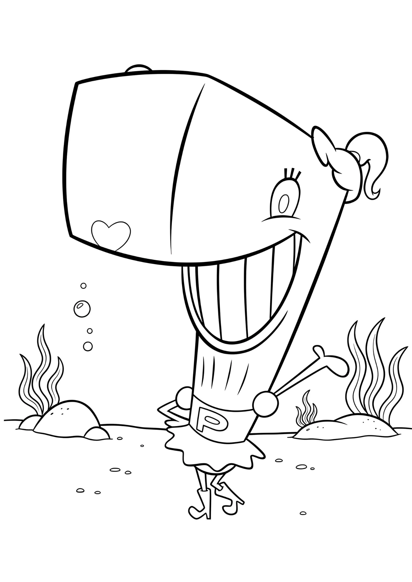 Desenho de Bob Esponja para colorir e imprimir: número 18