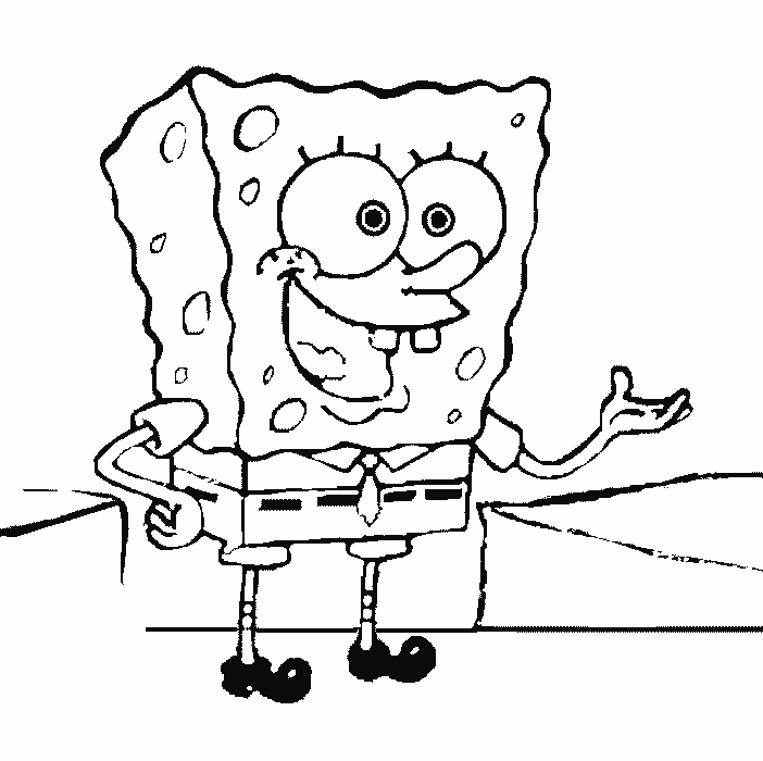 Desenho de Bob Esponja para colorir e imprimir: número 20