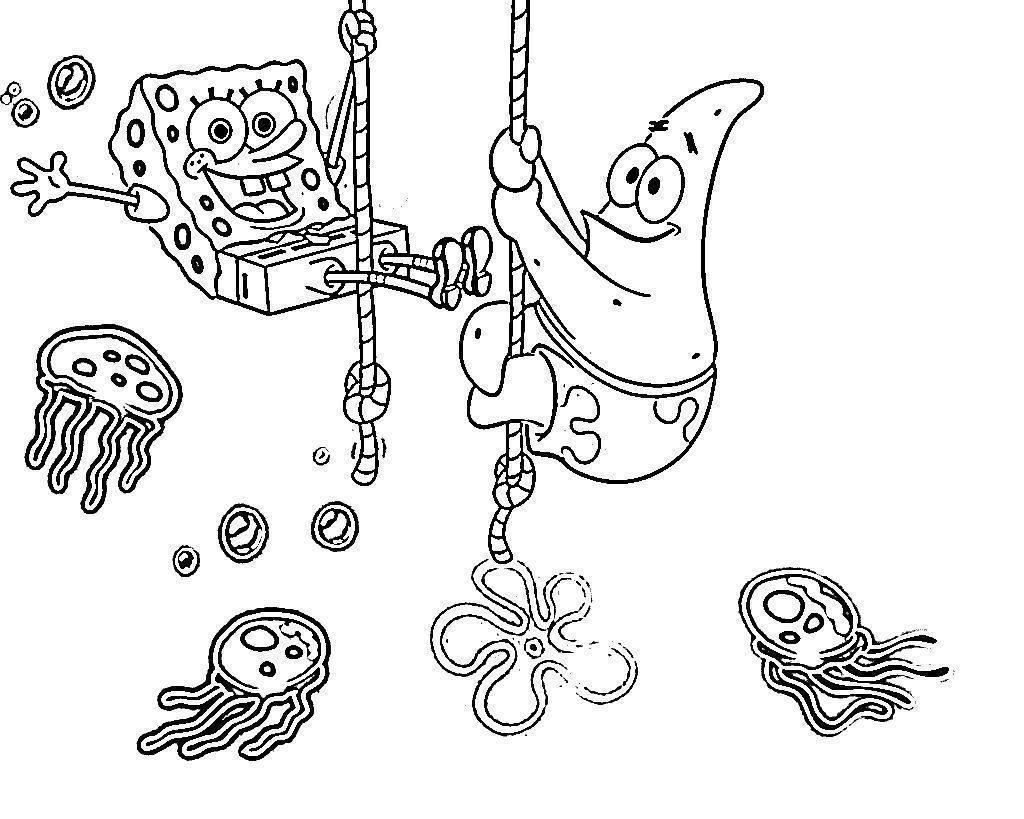 Desenho de Bob Esponja para colorir e imprimir: número 21